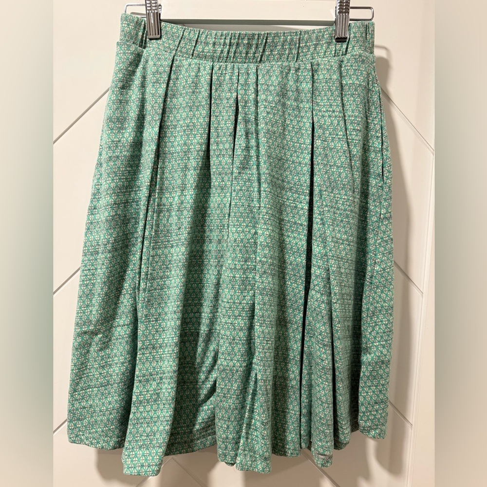 LuLaRoe Madison Green Pleated Skirt